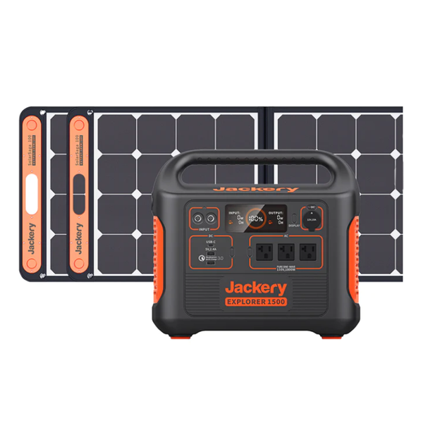 Jackery Explorer 1500W + 2 Solar Saga 100W Panels