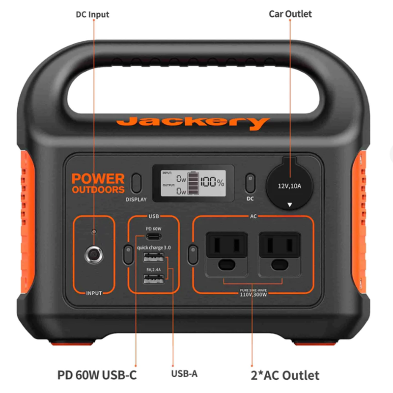 Jackery Explorer 500W + Saga100W Solar Panel